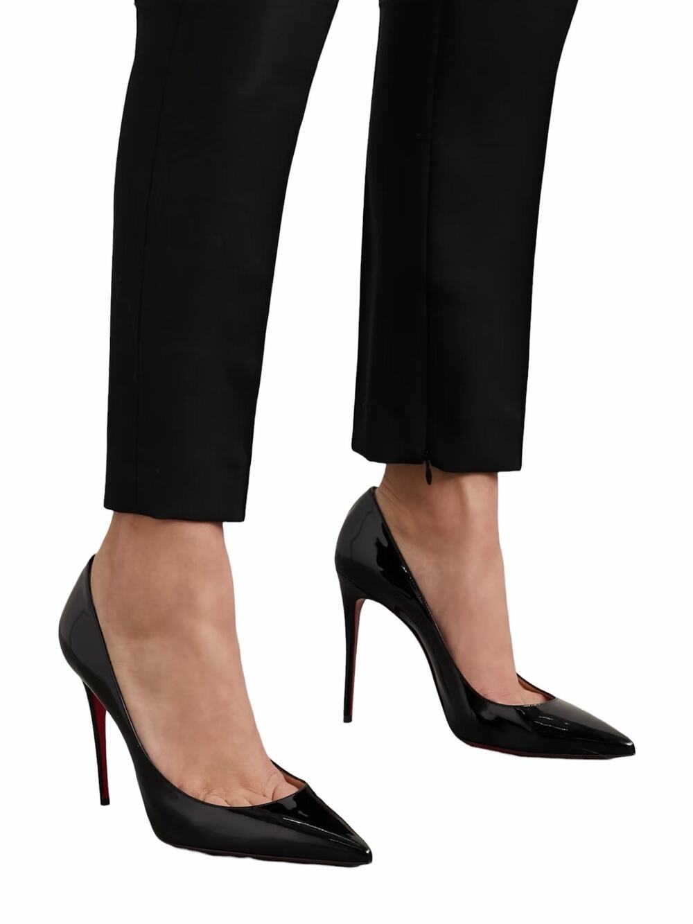 Christian Louboutin Kate 100 Patent Leather Pointed Toe Pump Black  Size 36